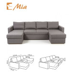 MIA nurgadiivanvoodi U-kujuline 275*148 cm